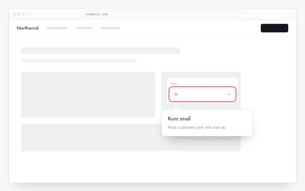 A tooltip bubble next to a form field on a website, with a short explanation