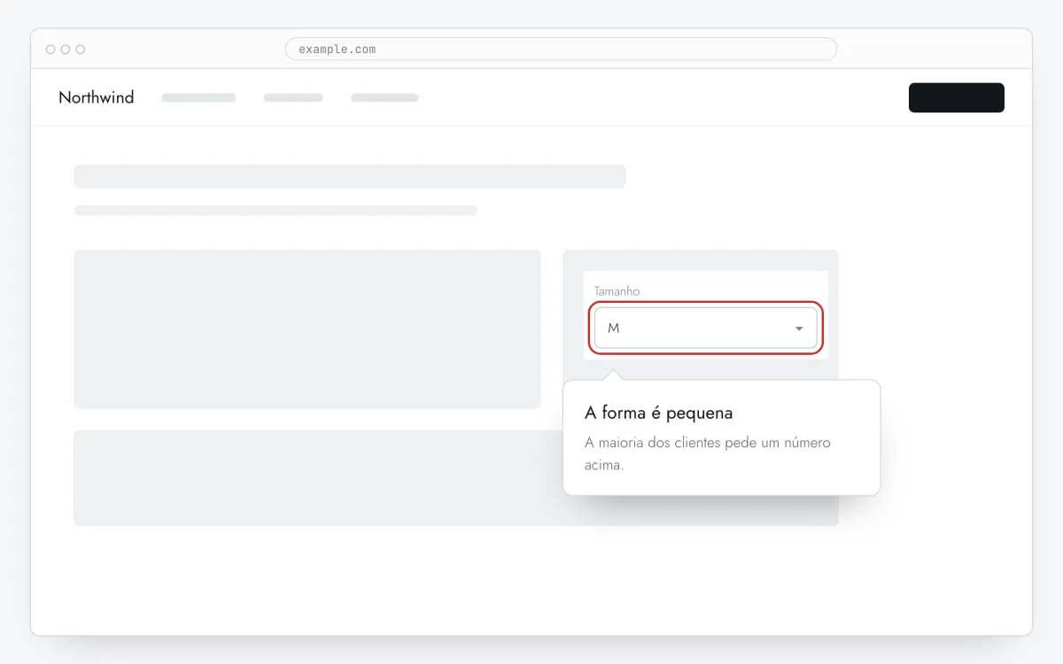 Um balão de tooltip ao lado de um campo de formulário num site, com uma explicação curta