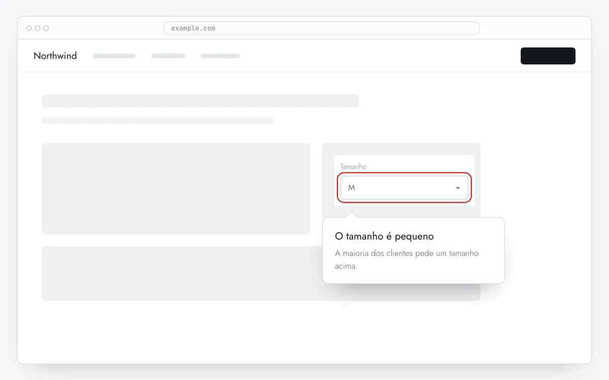 Um balão de tooltip ao lado de um campo de formulário num site, com uma explicação curta
